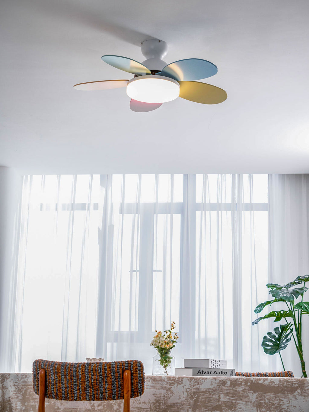 Ventilateur de plafond moderne Berndt en Bois