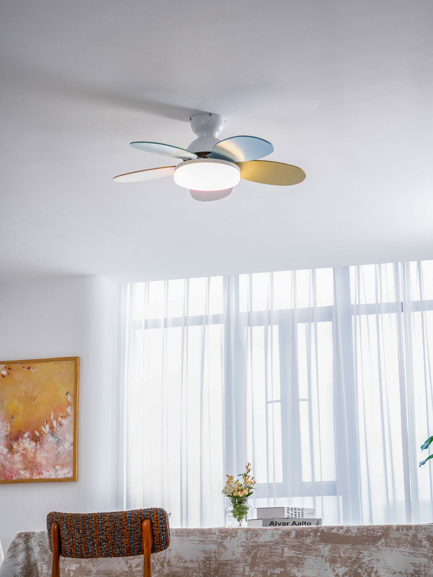 Ventilateur de plafond moderne Berndt en Bois