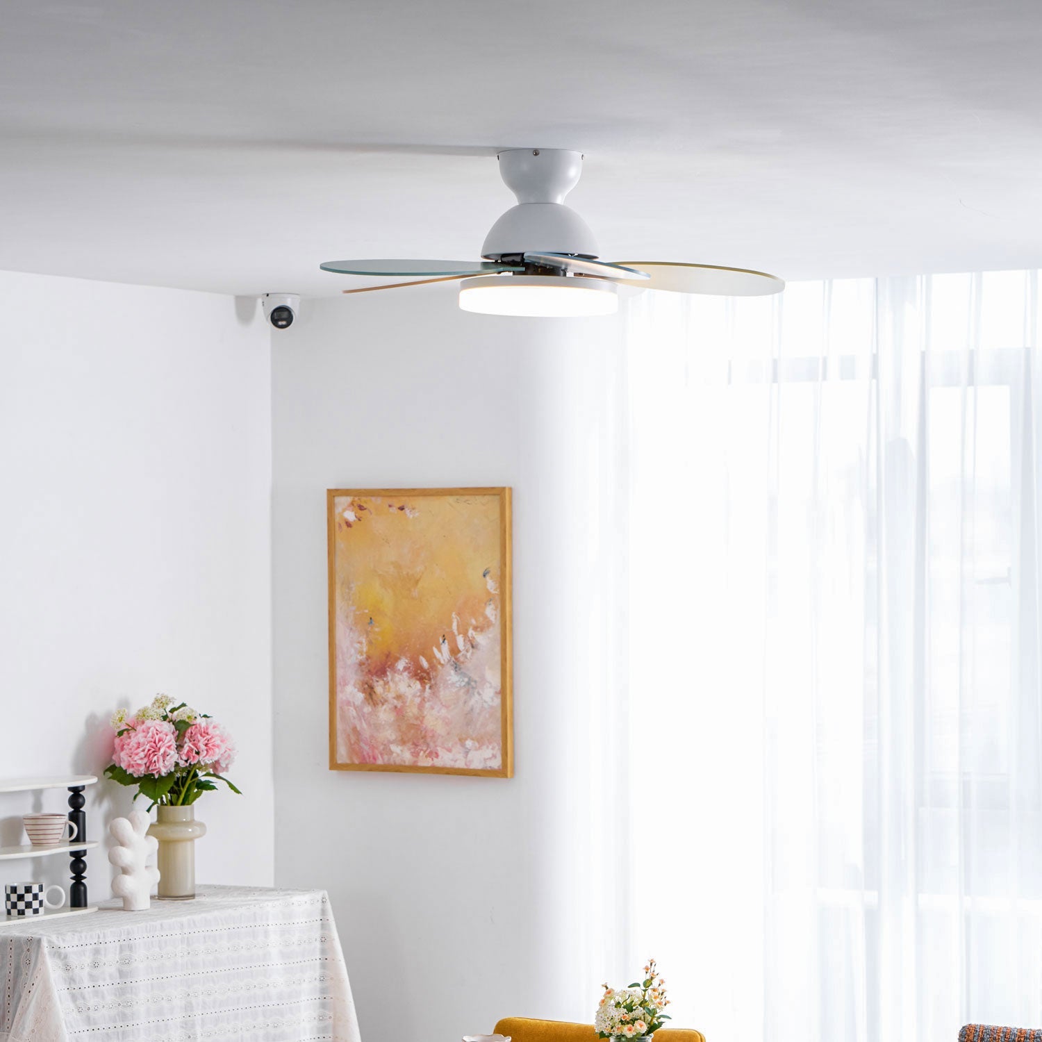 Ventilateur de plafond moderne Berndt en Bois