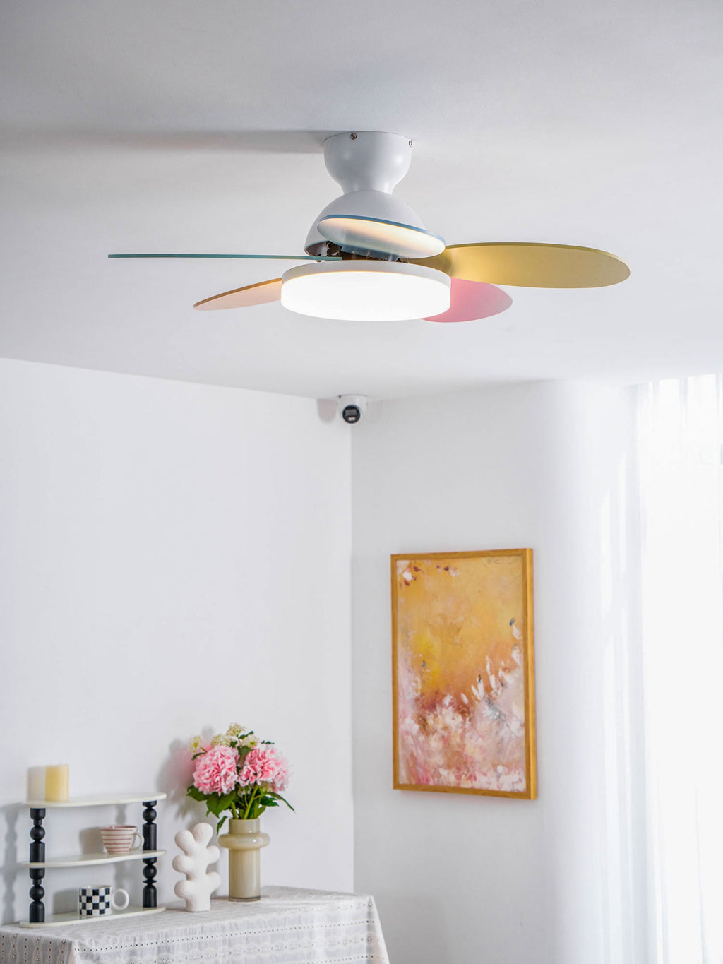 Ventilateur de plafond moderne Berndt en Bois