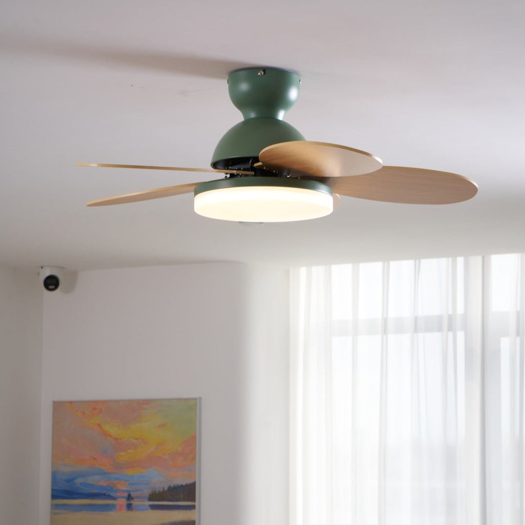 Ventilateur de plafond moderne Berndt en Bois
