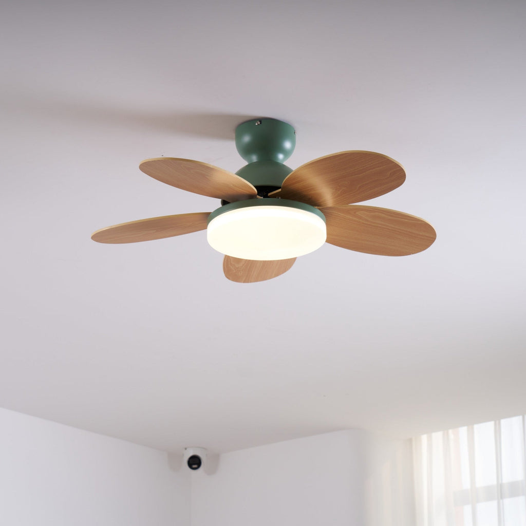 Ventilateur de plafond moderne Berndt en Bois
