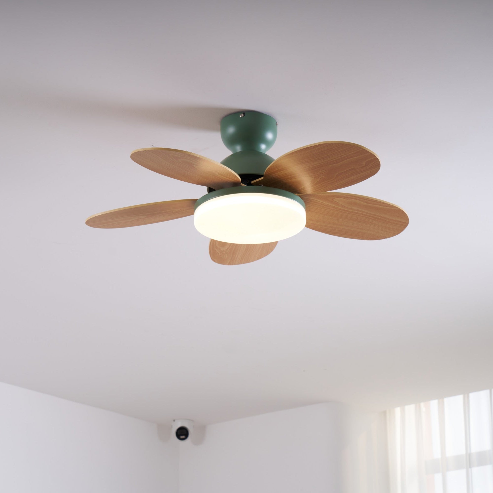 Ventilateur de plafond moderne Berndt en Bois