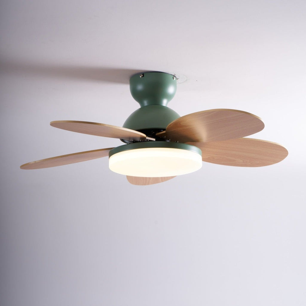 Ventilateur de plafond moderne Berndt en Bois