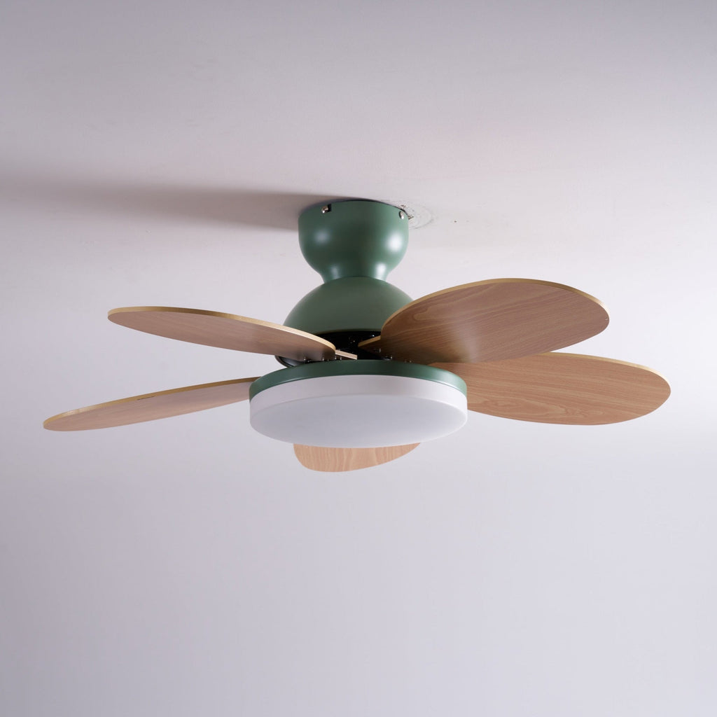 Ventilateur de plafond moderne Berndt en Bois