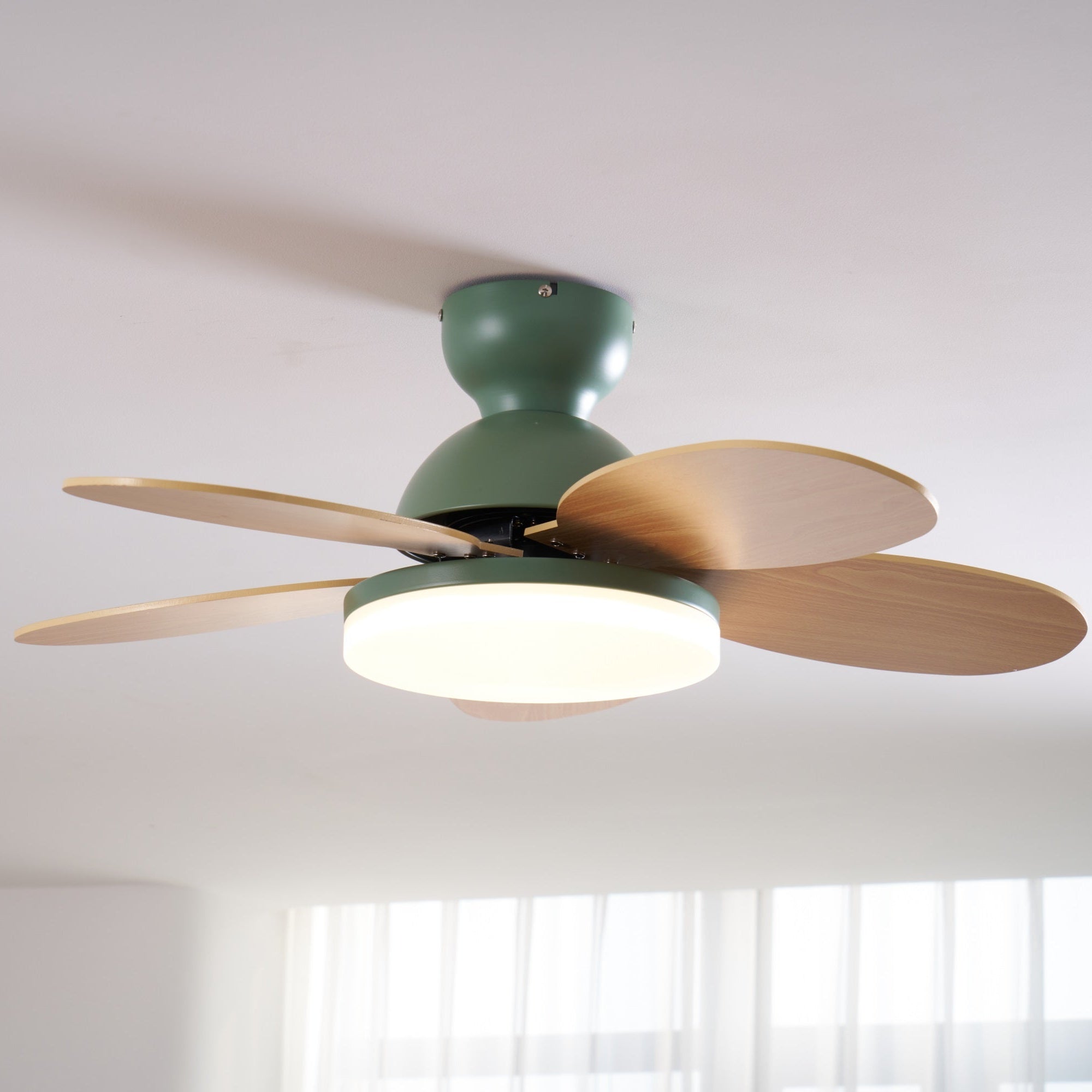 Ventilateur de plafond moderne Berndt en Bois