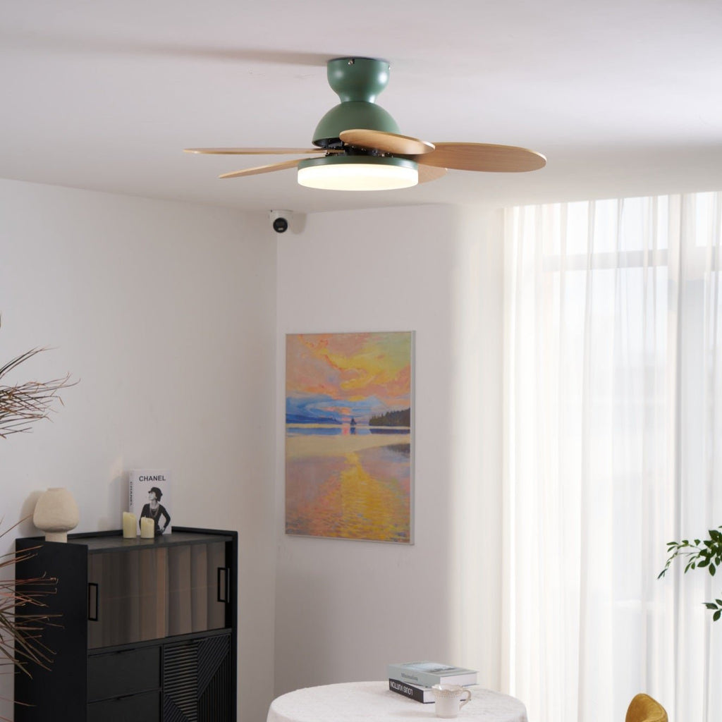 Ventilateur de plafond moderne Berndt en Bois