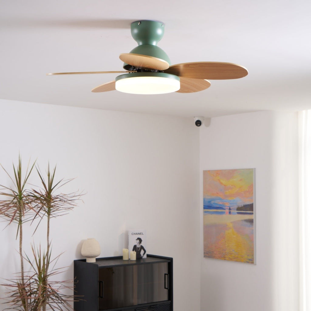 Ventilateur de plafond moderne Berndt en Bois