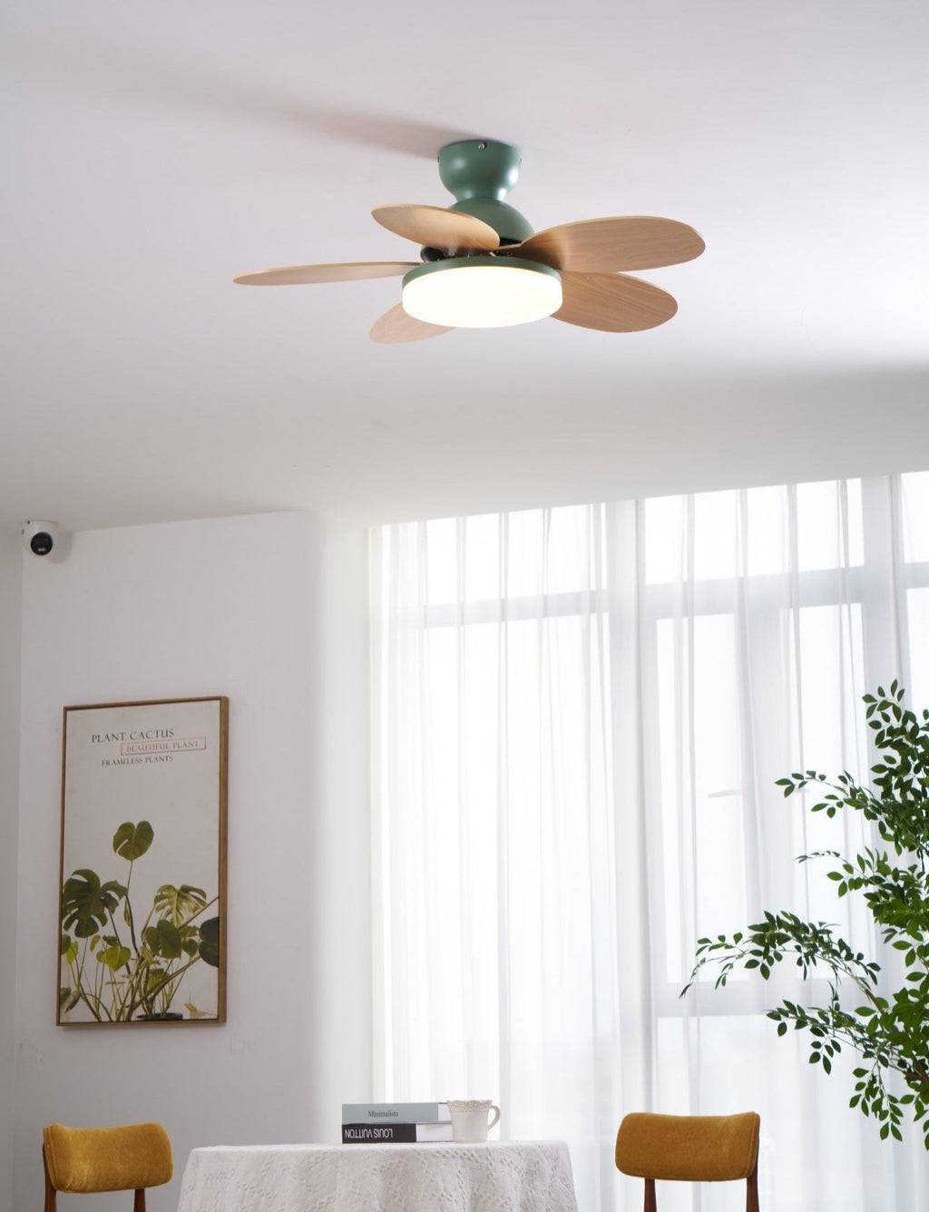 Ventilateur de plafond moderne Berndt en Bois