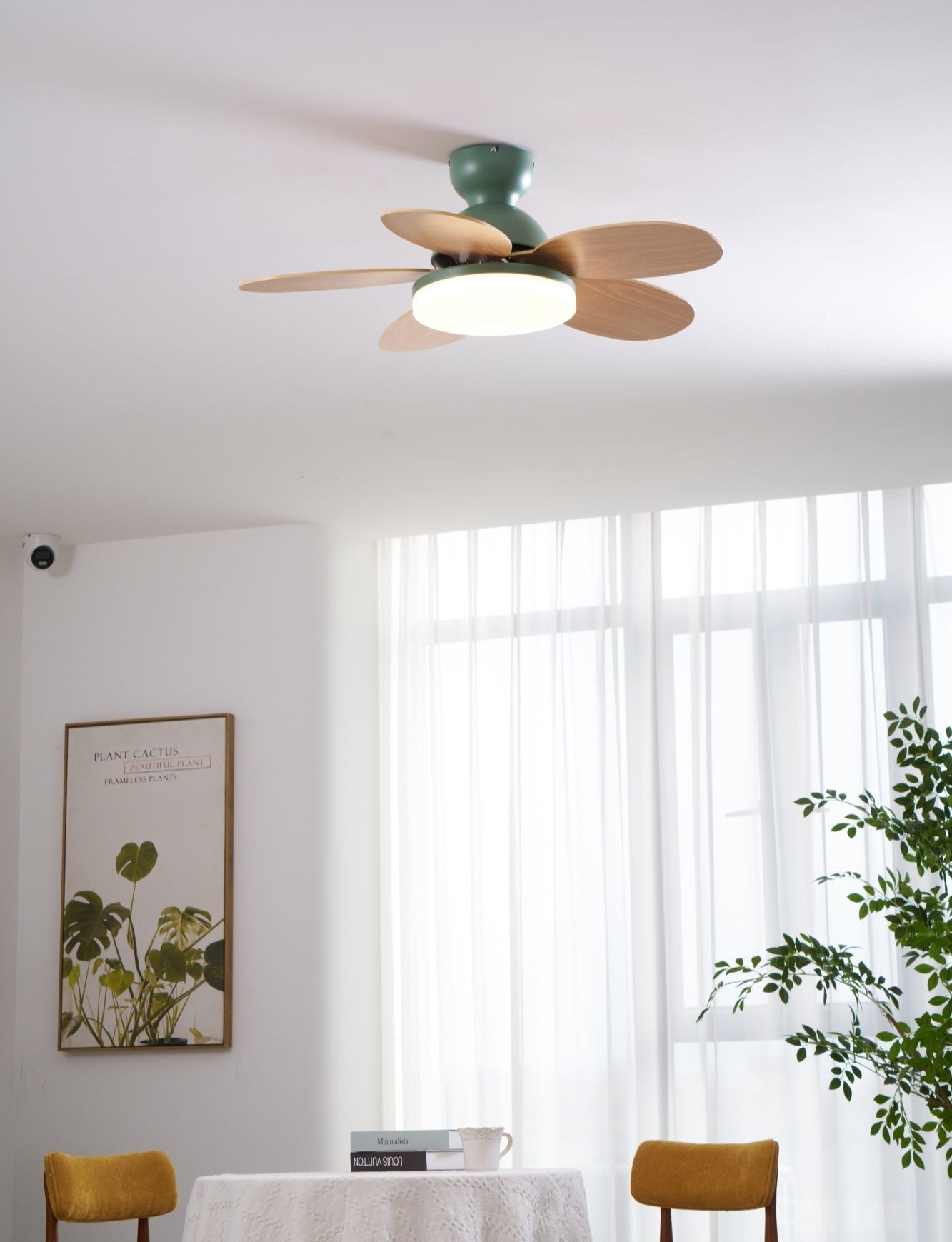 Ventilateur de plafond moderne Berndt en Bois