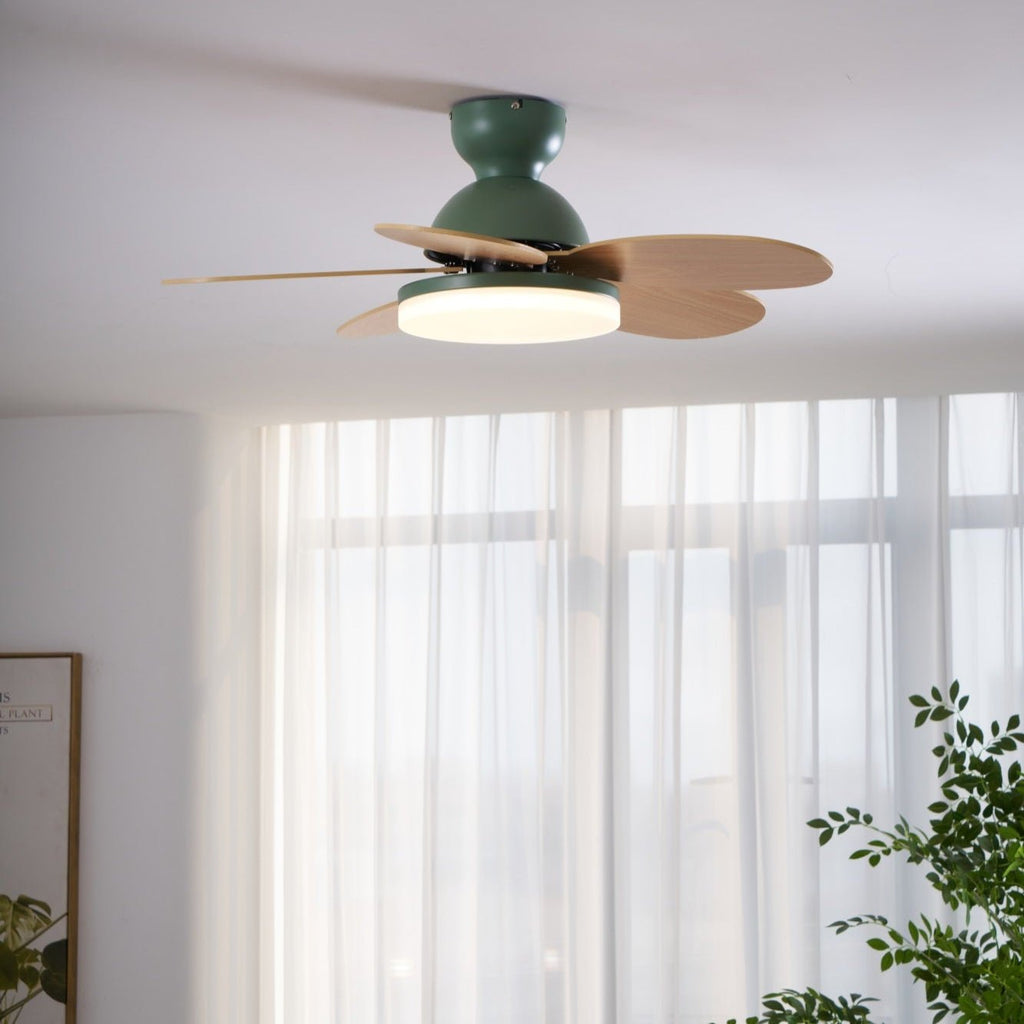 Ventilateur de plafond moderne Berndt en Bois
