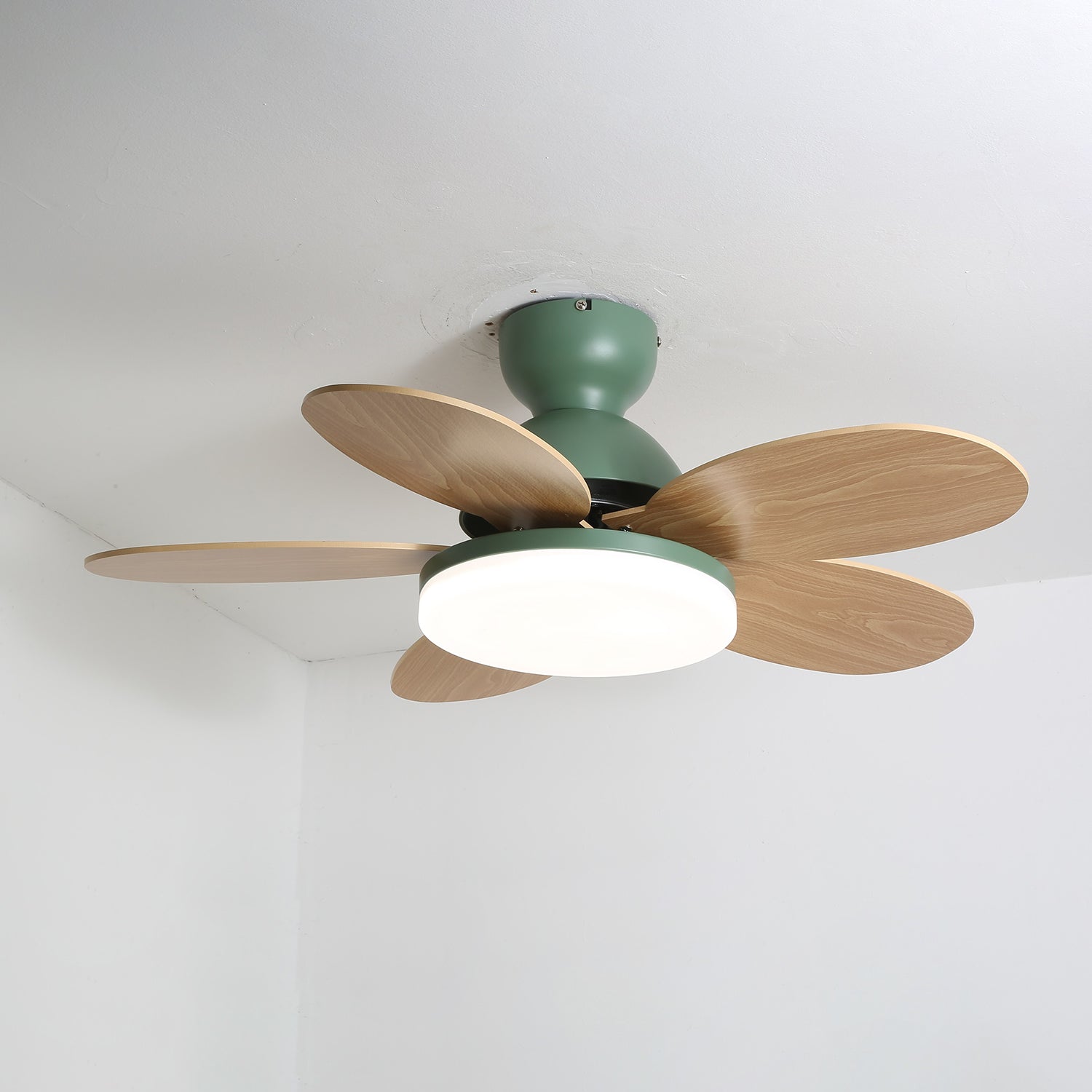 Ventilateur de plafond moderne Berndt en Bois