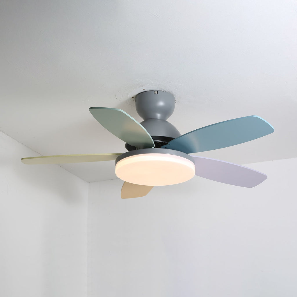 Ventilateur de plafond moderne Berndt en Bois