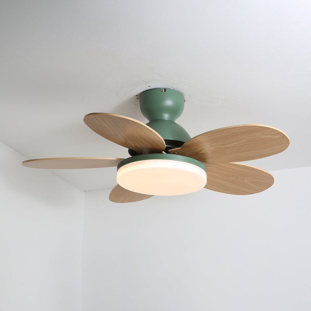 Ventilateur de plafond moderne Berndt en Bois