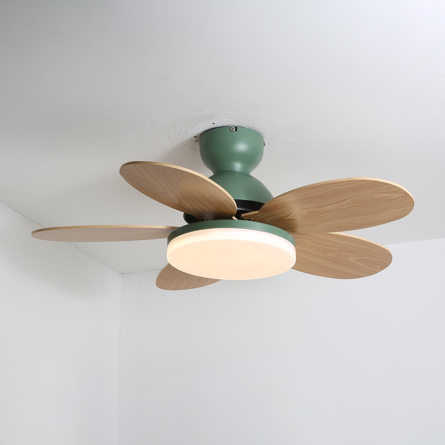 Ventilateur de plafond moderne Berndt en Bois
