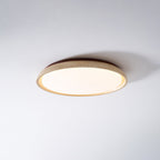 Plafonnier moderne Edmond en Travertin jaune et noyer