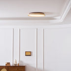 Plafonnier moderne Edmond en Travertin jaune et noyer