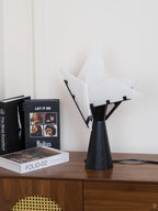 Lampe à poser moderne Evar en Albâtre Noir et blanc