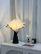 Lampe à poser moderne Evar en Albâtre Noir et blanc