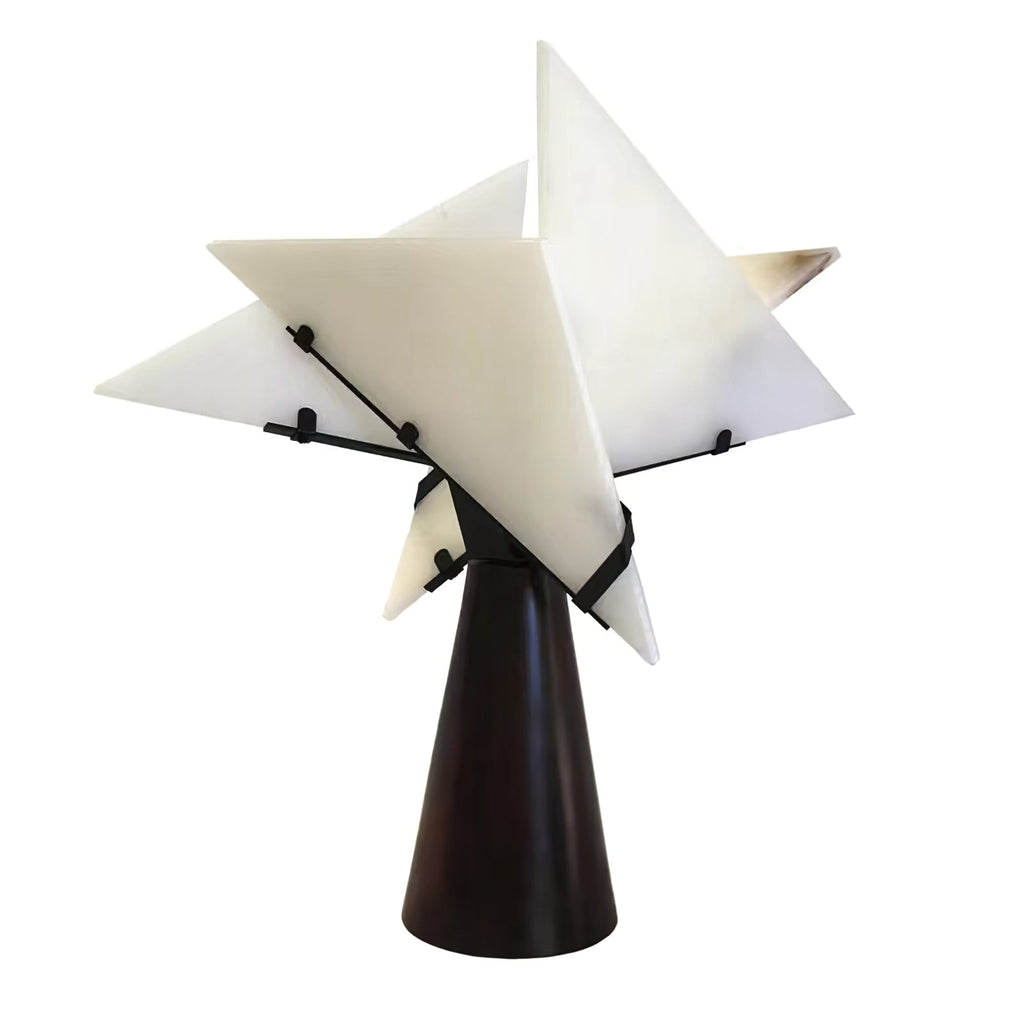 Lampe à poser moderne Evar en Albâtre Noir et blanc