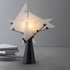 Lampe à poser moderne Evar en Albâtre Noir et blanc
