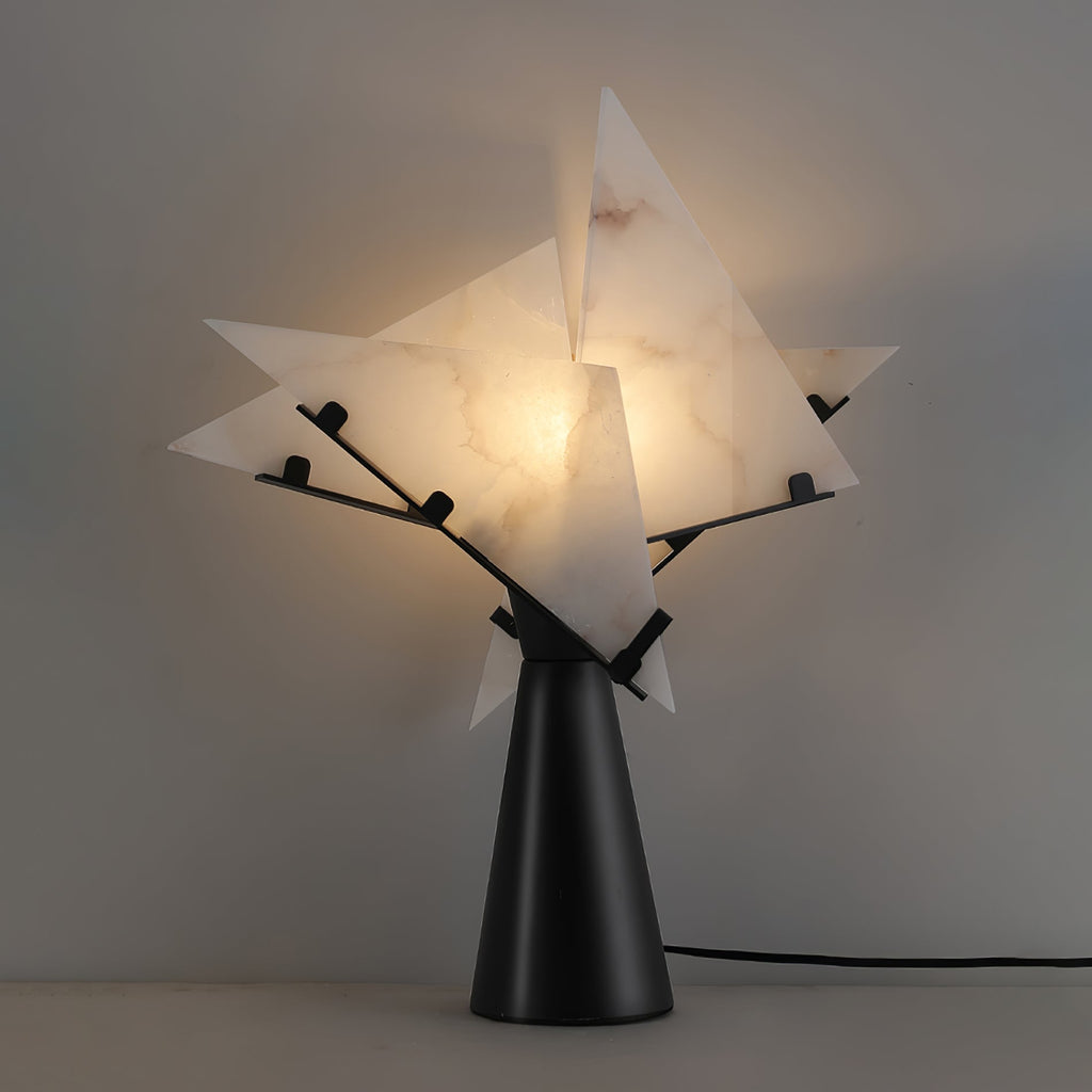 Lampe à poser moderne Evar en Albâtre Noir et blanc