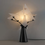 Lampe à poser moderne Evar en Albâtre Noir et blanc