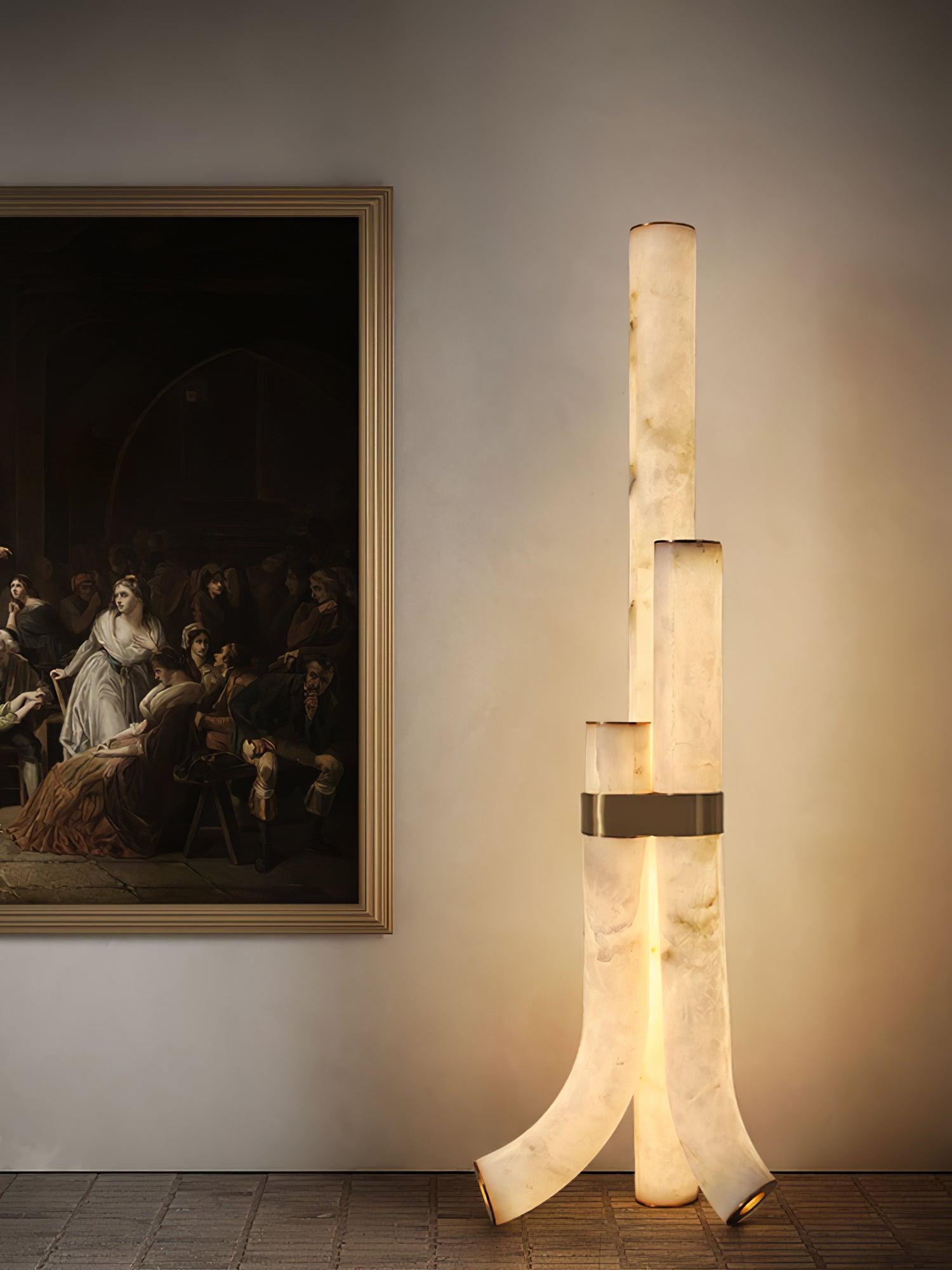 Lampadaire moderne Askild en Albâtre