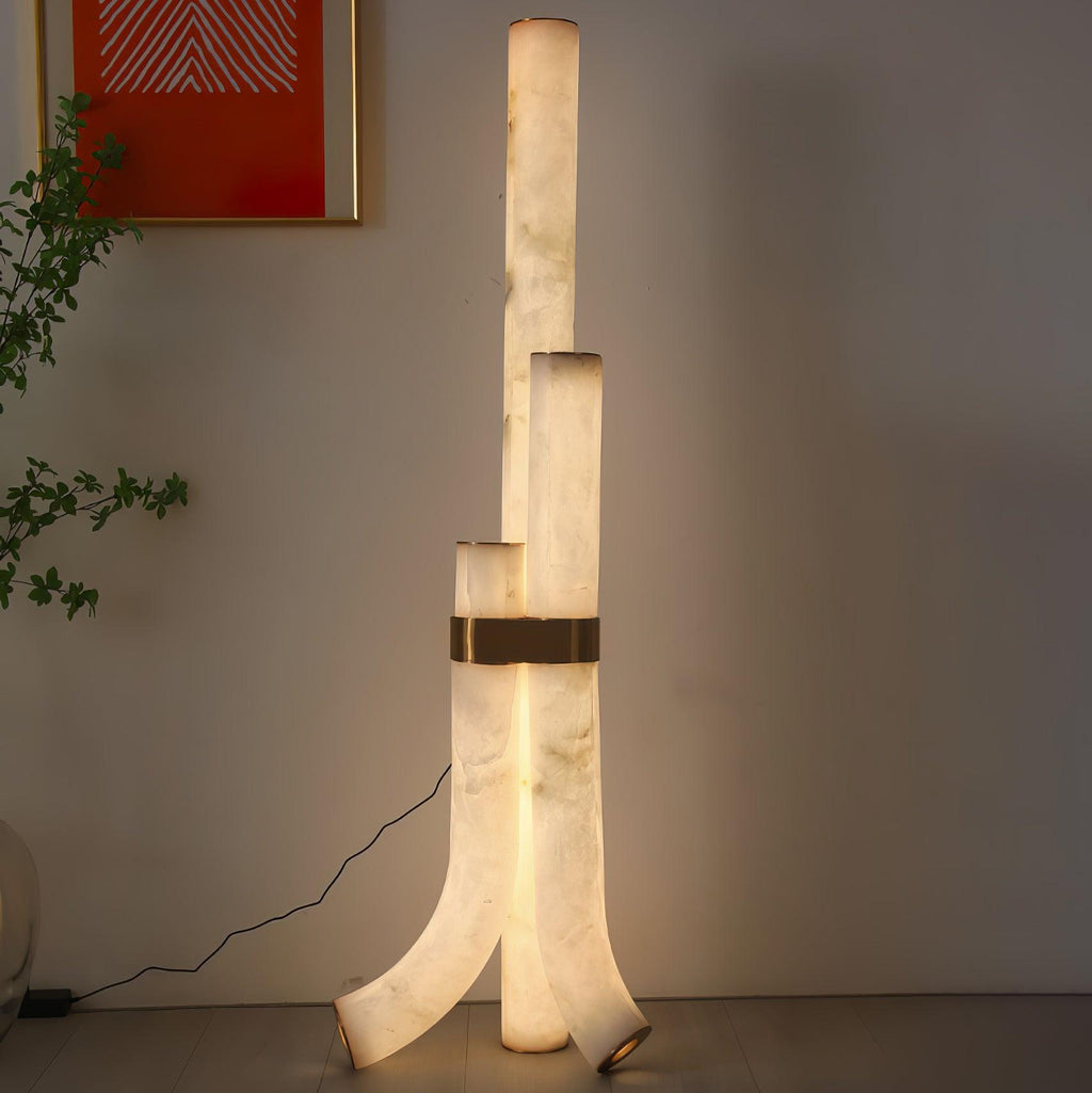 Lampadaire moderne Askild en Albâtre