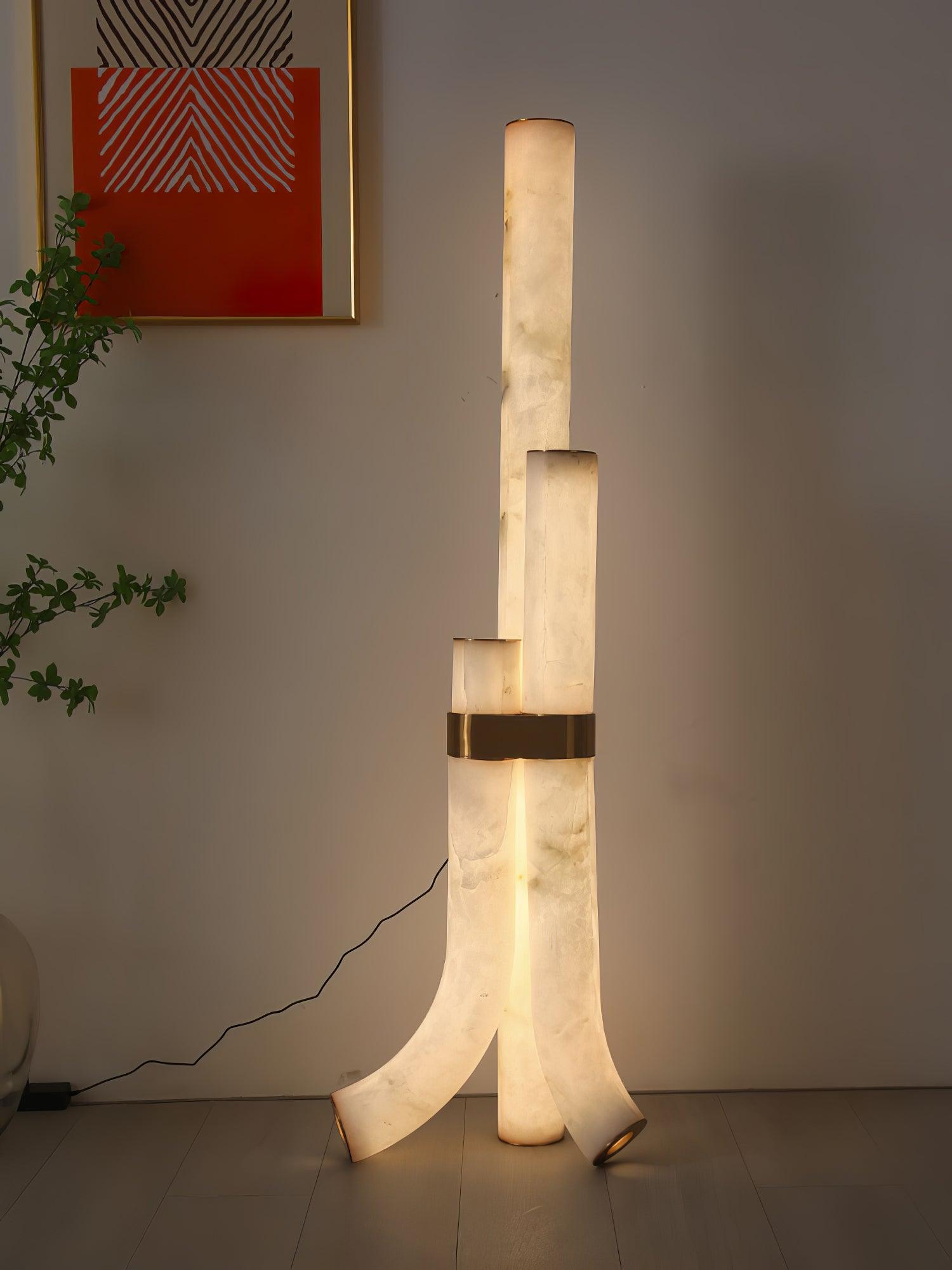 Lampadaire moderne Askild en Albâtre