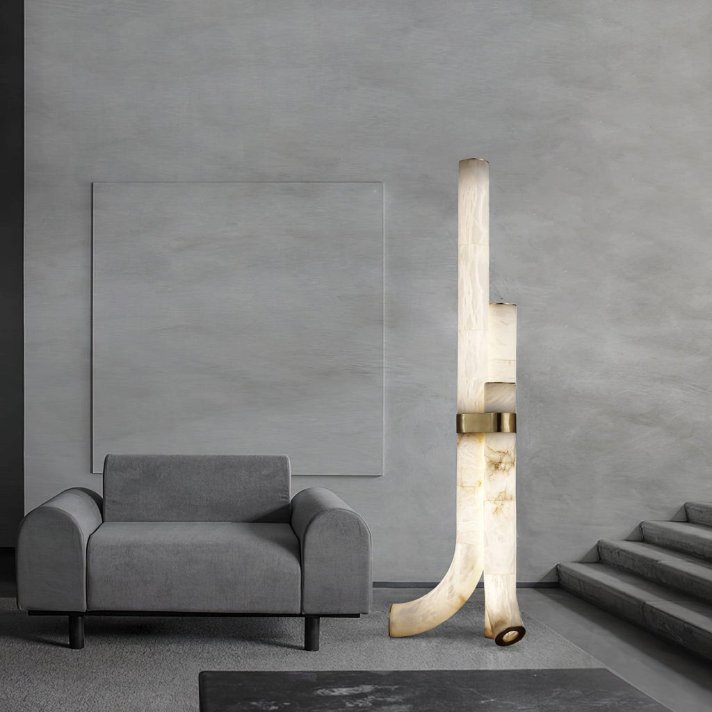 Lampadaire moderne Askild en Albâtre