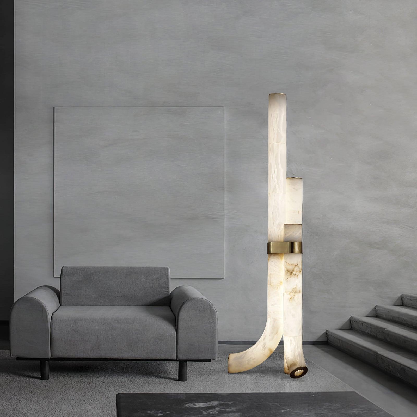 Lampadaire moderne Askild en Albâtre