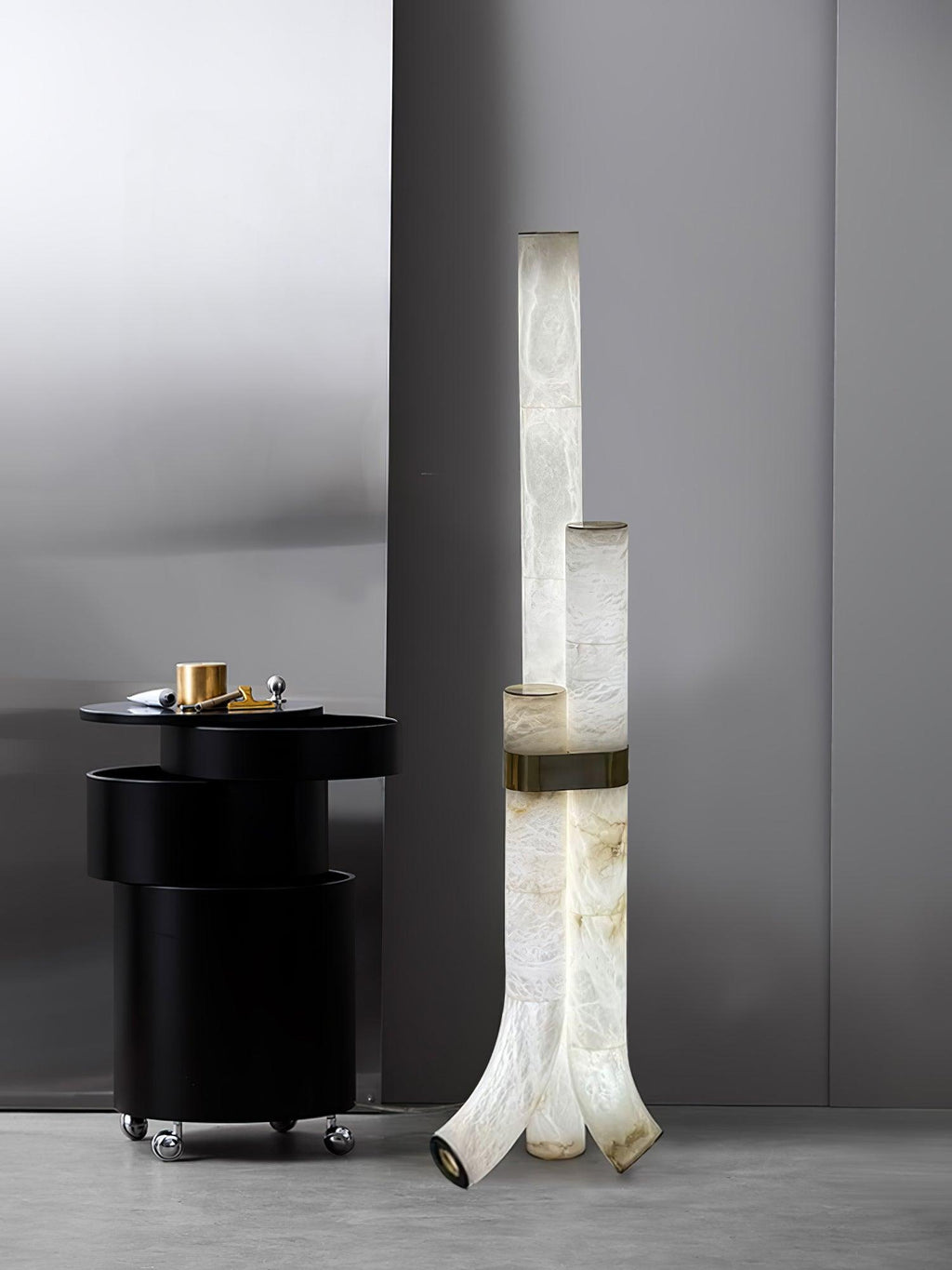 Lampadaire moderne Askild en Albâtre