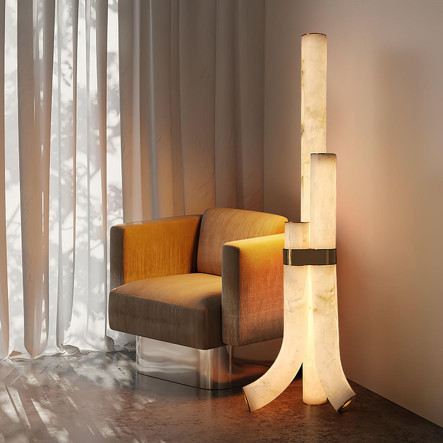 Lampadaire moderne Askild en Albâtre