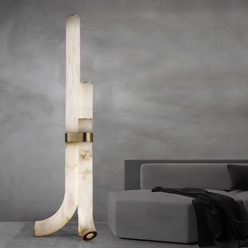 Lampadaire moderne Askild en Albâtre