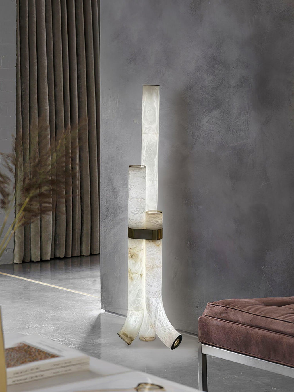 Lampadaire moderne Askild en Albâtre