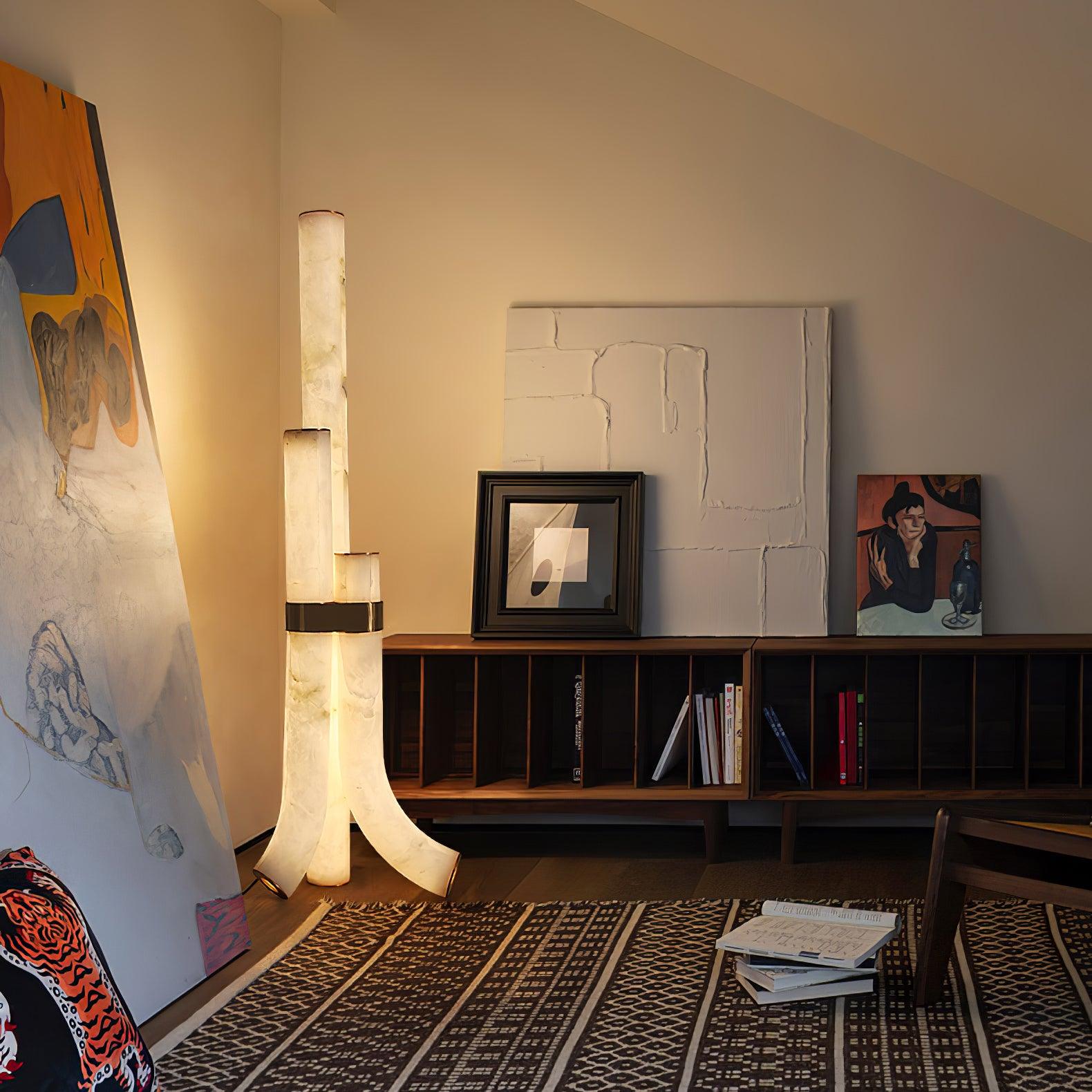Lampadaire moderne Askild en Albâtre