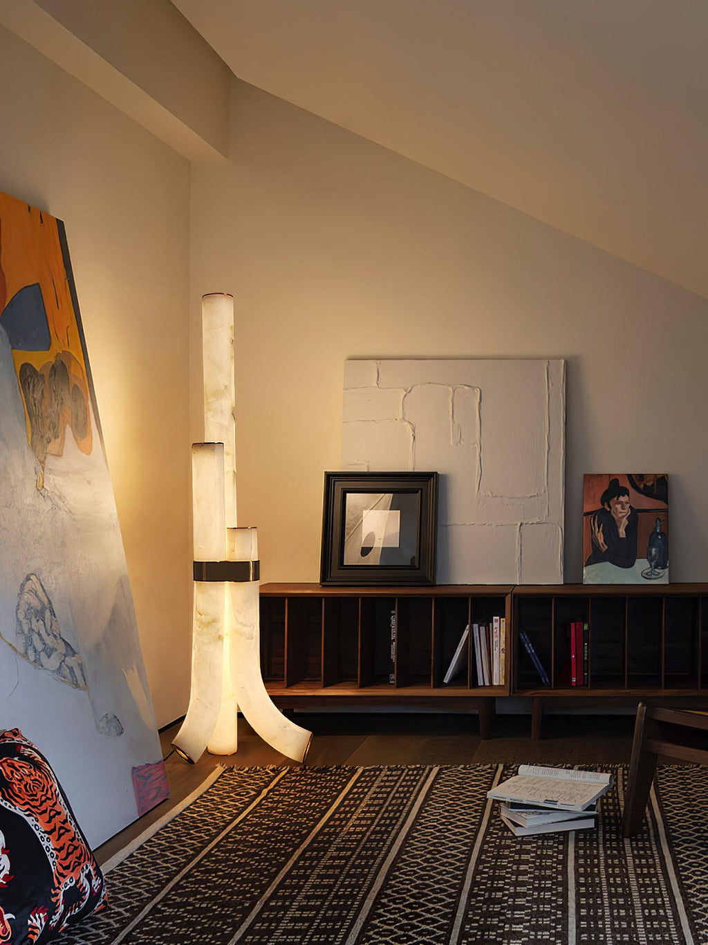 Lampadaire moderne Askild en Albâtre