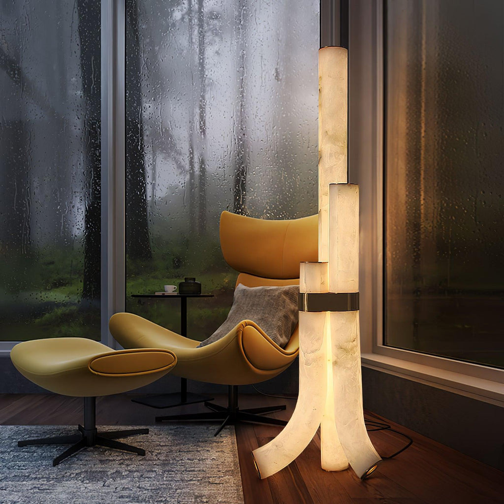 Lampadaire moderne Askild en Albâtre