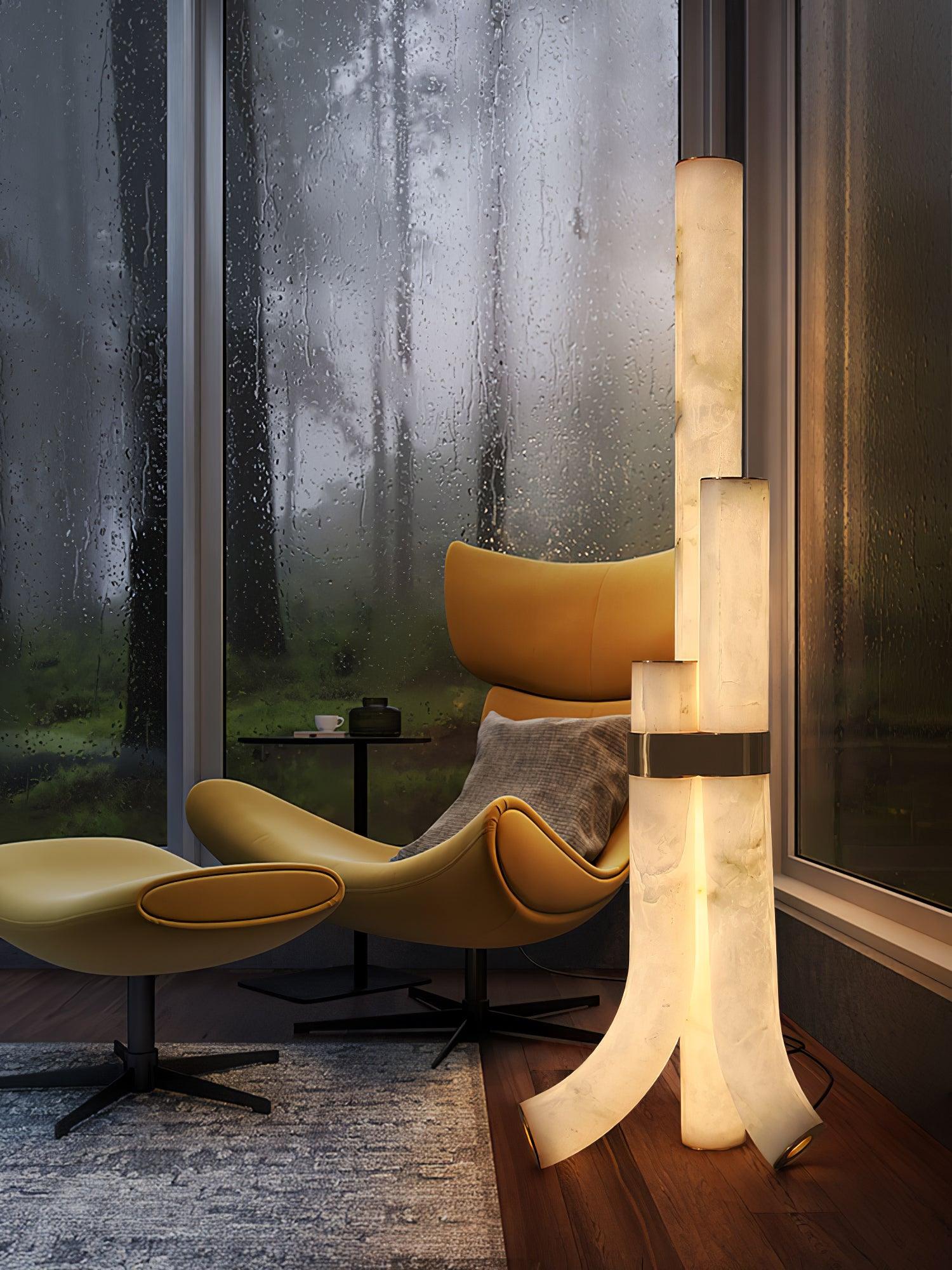 Lampadaire moderne Askild en Albâtre
