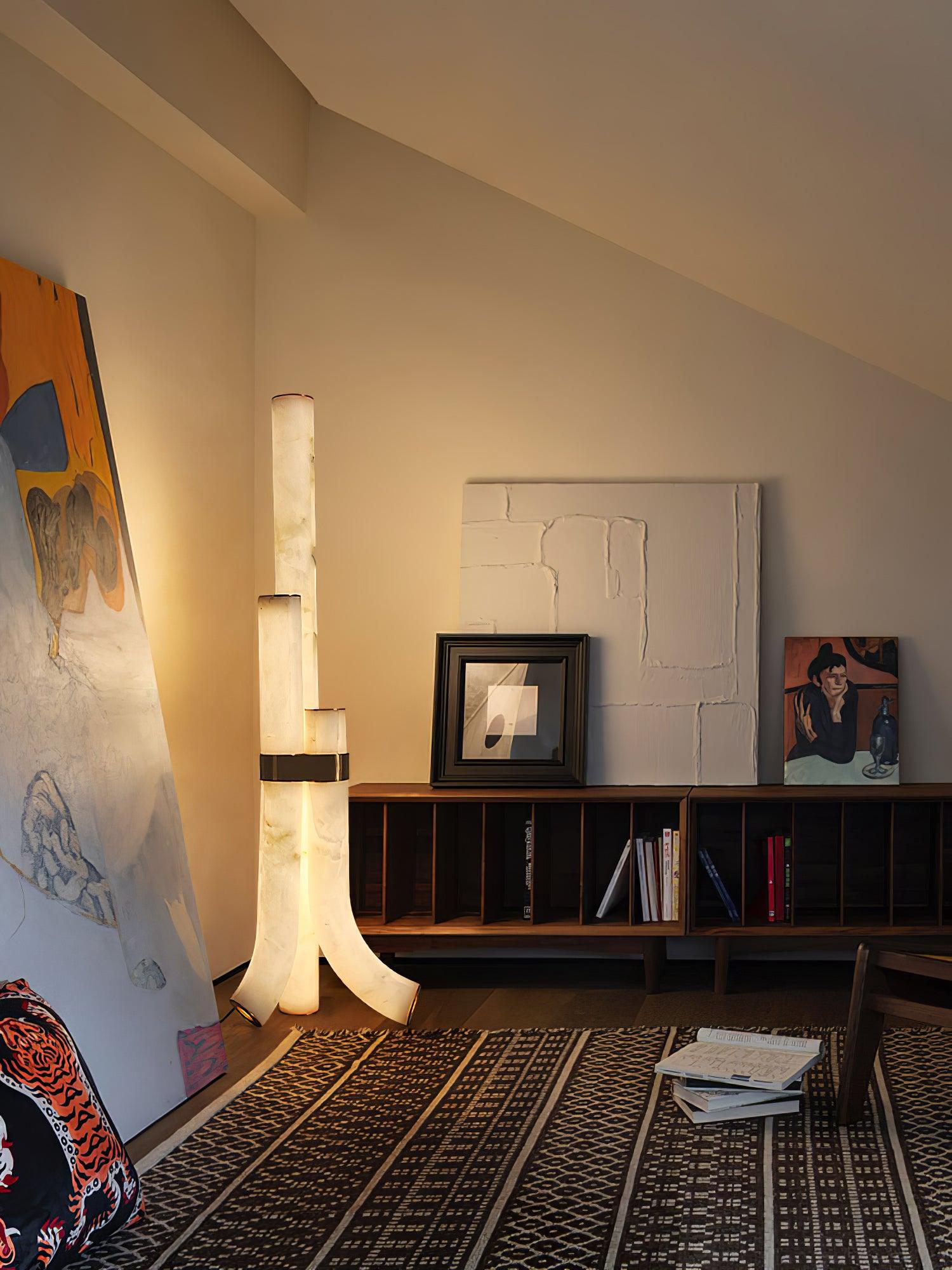 Lampadaire moderne Askild en Albâtre