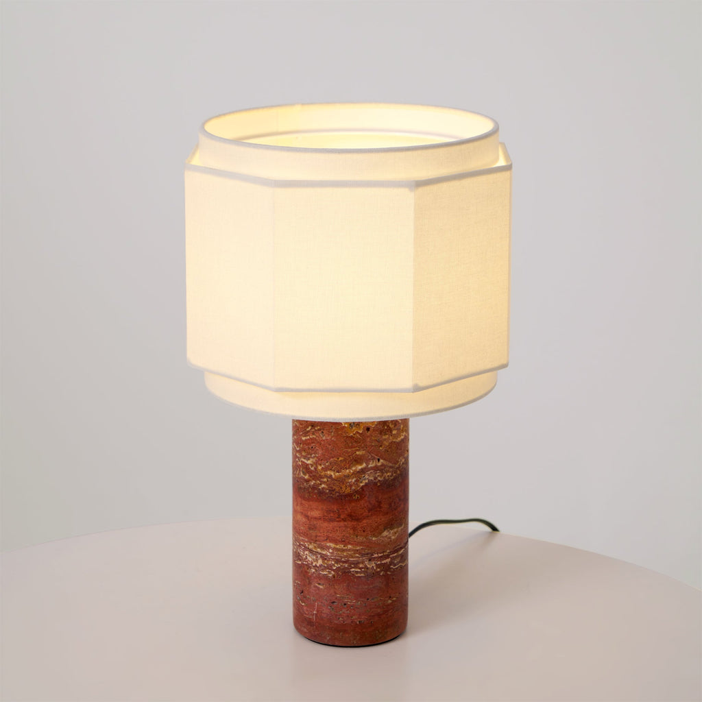 Lampe à poser moderne Edric en Marbre Rouge et blanc