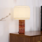 Lampe à poser moderne Edric en Marbre Rouge et blanc