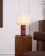 Lampe à poser moderne Edric en Marbre Rouge et blanc