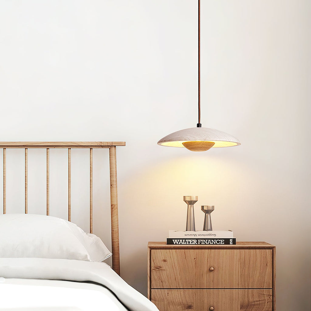 Suspension moderne Enrico en bois Noyer