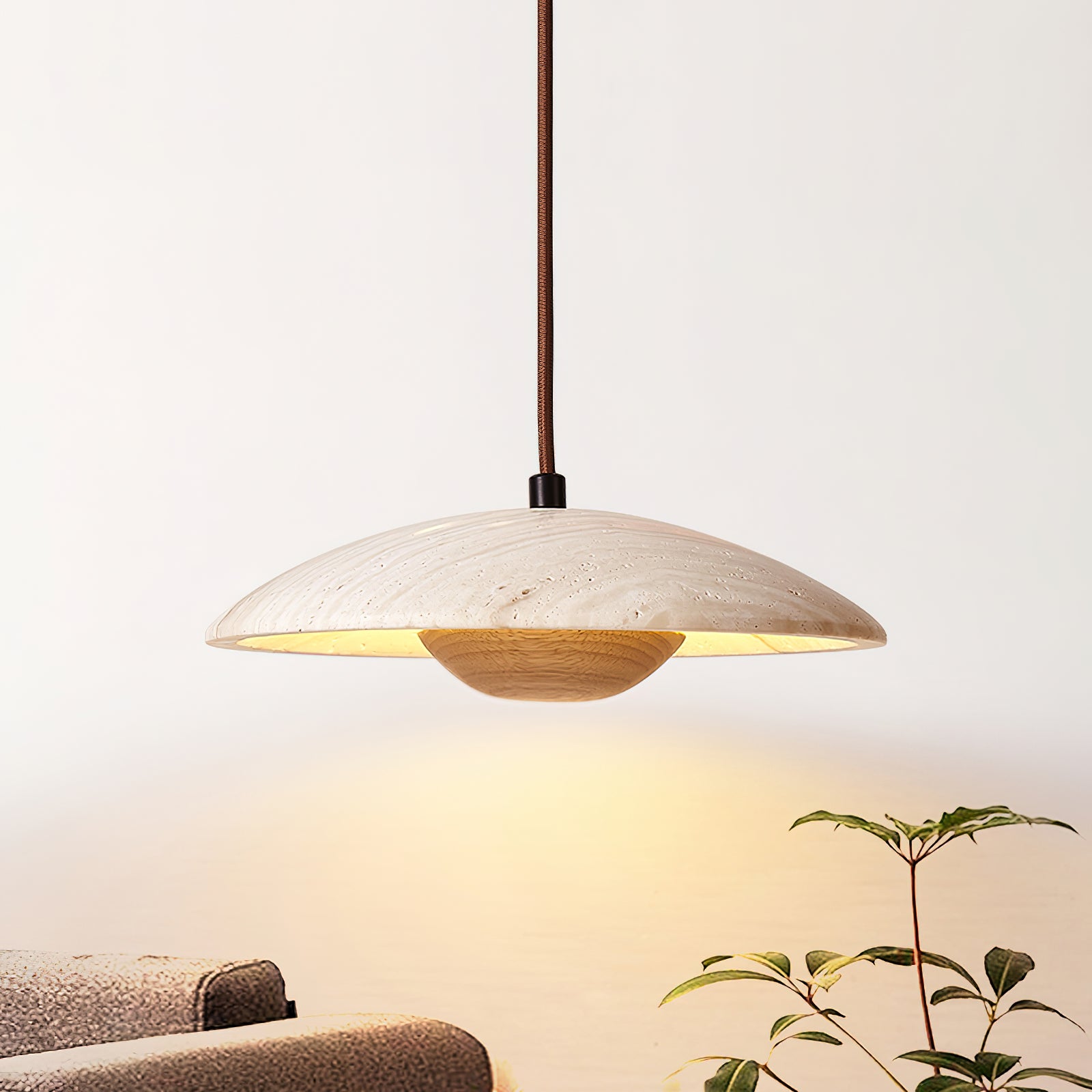 Suspension moderne Enrico en bois Noyer