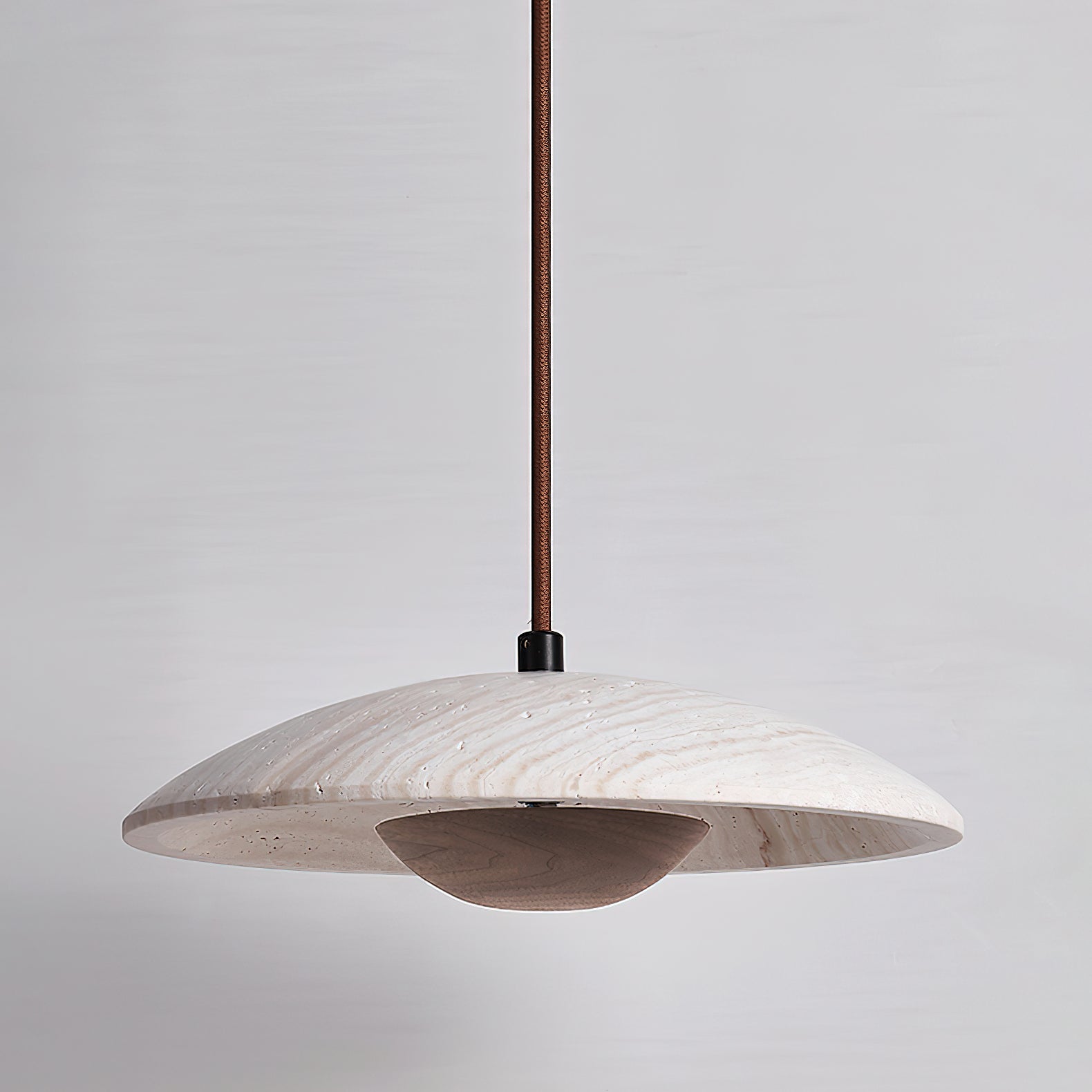 Suspension moderne Enrico en bois Noyer