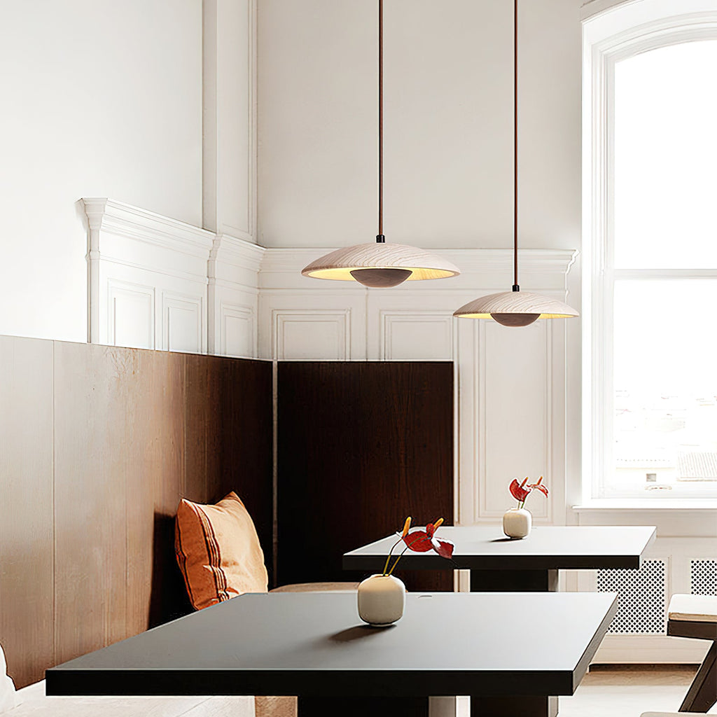 Suspension moderne Enrico en bois Noyer