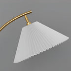 Lampadaire moderne Othar en Bois, Métal, Tissu, Marbre Gris