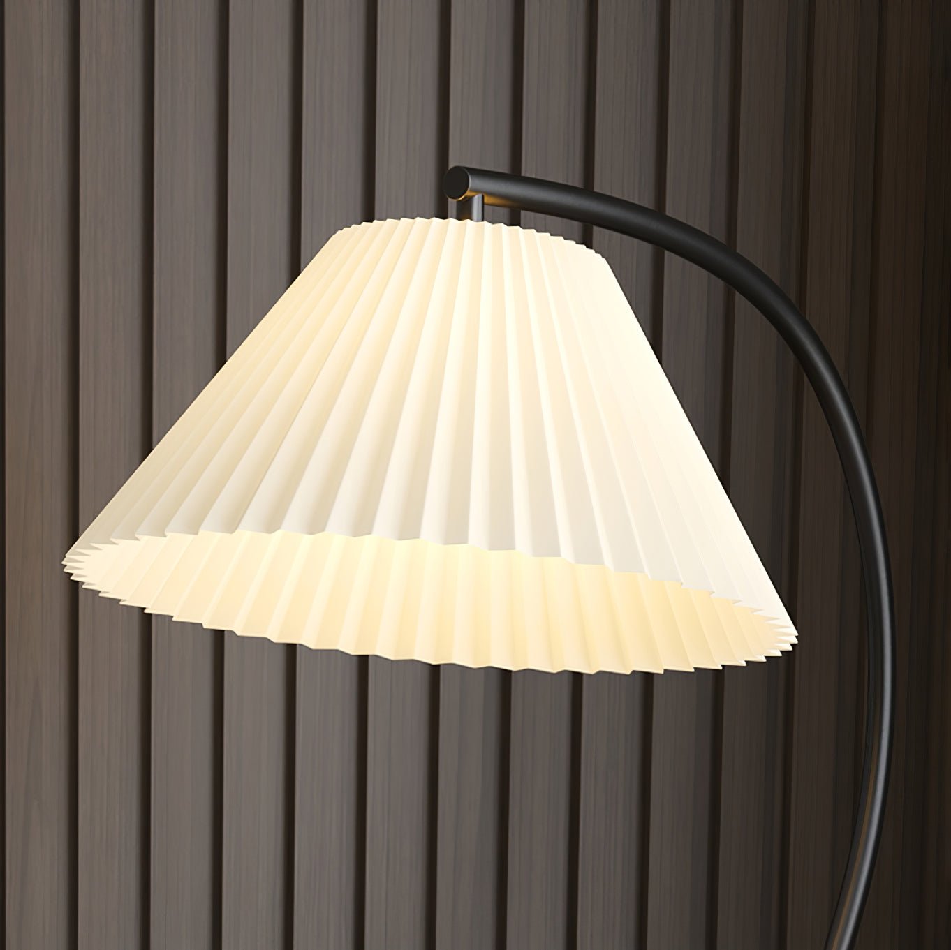 Lampadaire moderne Zeb en Bois, Métal, Tissu, Marbre Noir